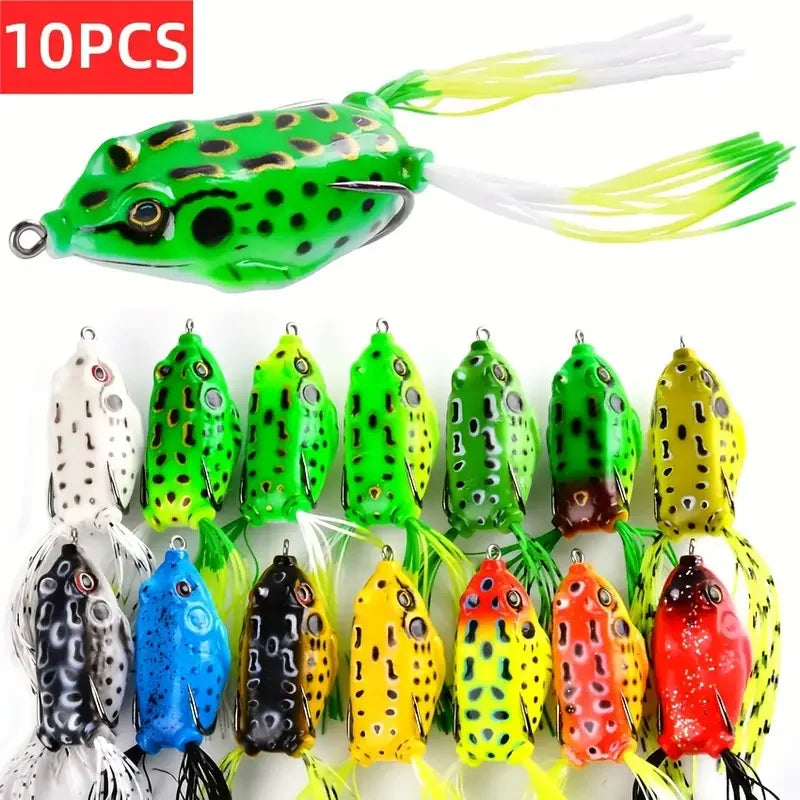 10pcs Frog Shape Lure Soft Tube Bait