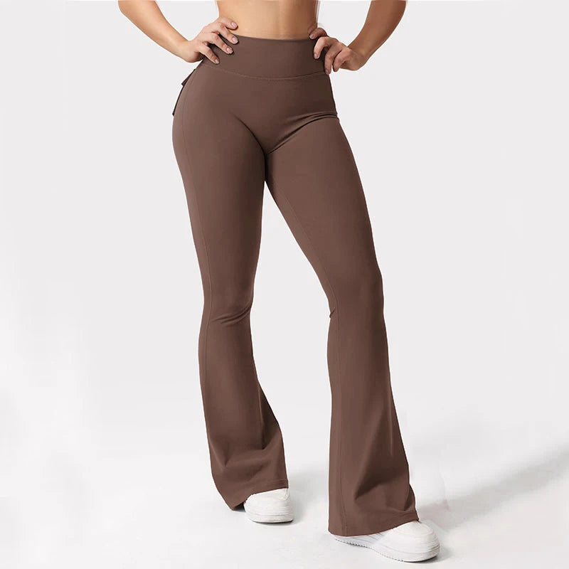 Women's Yoga Flare Trousers, High-Waisted