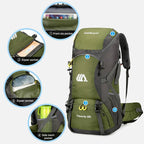 50L Travel Backpack Camping Men Large Waterproof O