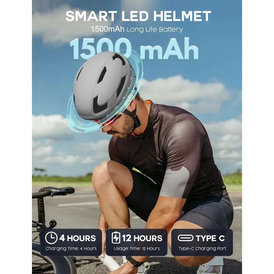 Light Bike Helmet with LED Screen