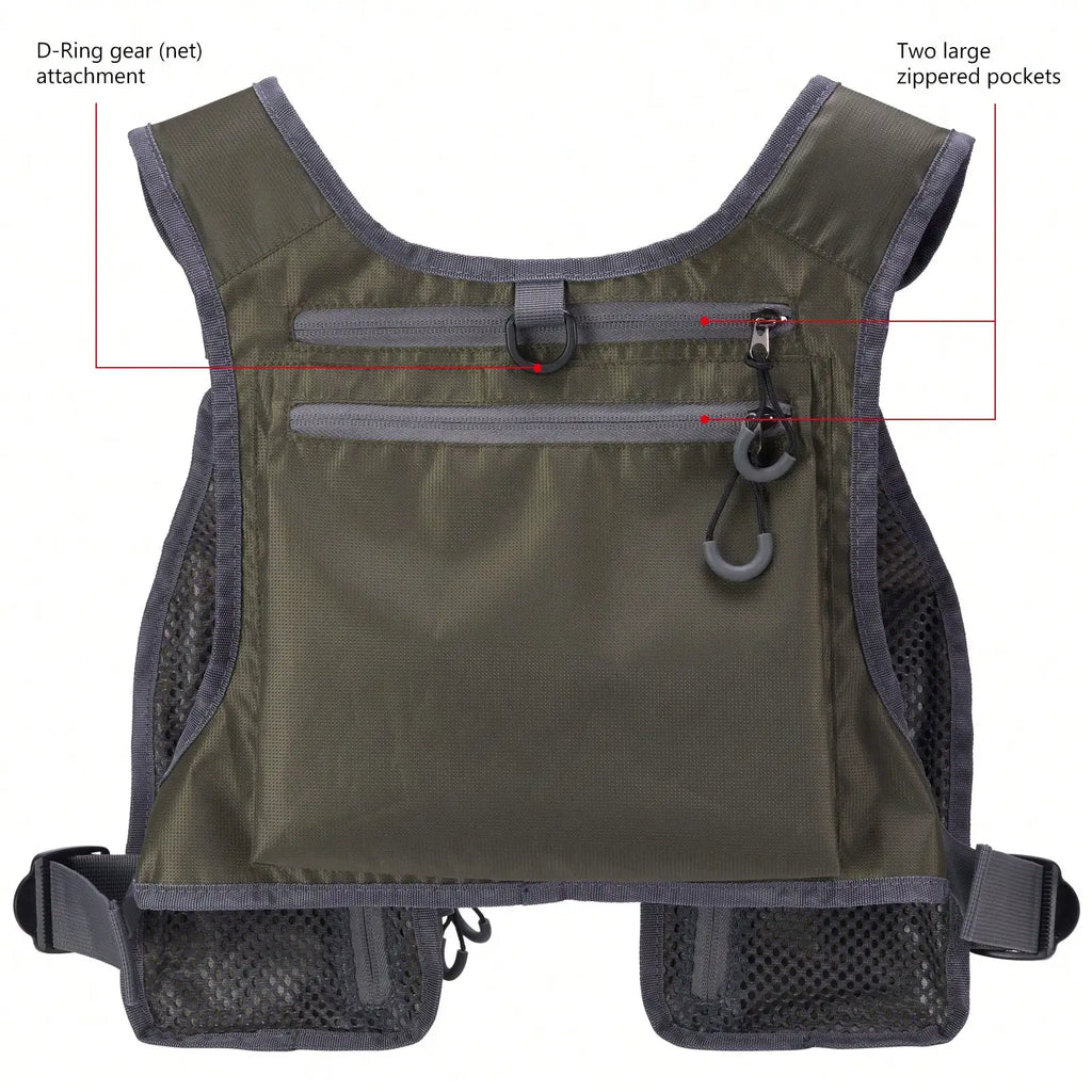 Breathable Fly Fishing Vest with Chest Pack,