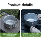 Titanium Camping Pot 1.2L 1.4L Folding Bail Handle