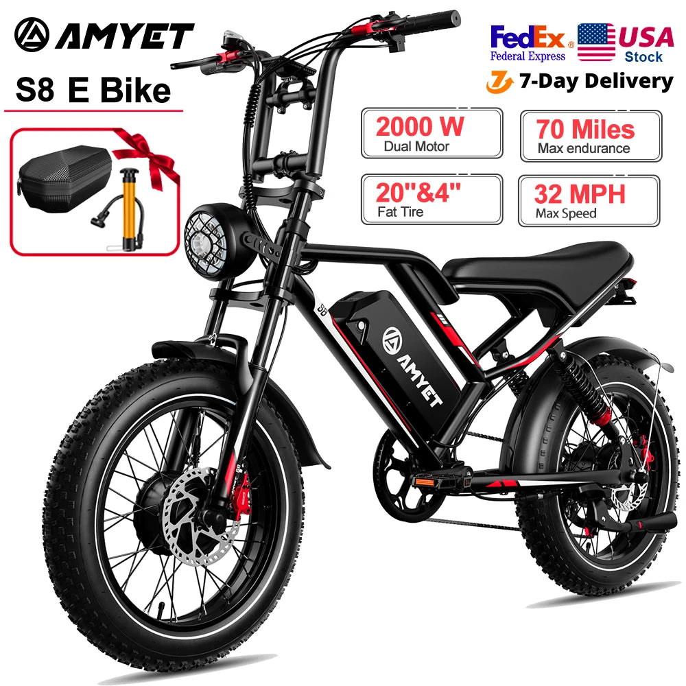 Men 2000W Dual Motor Bicycle 48V 25AH Battery