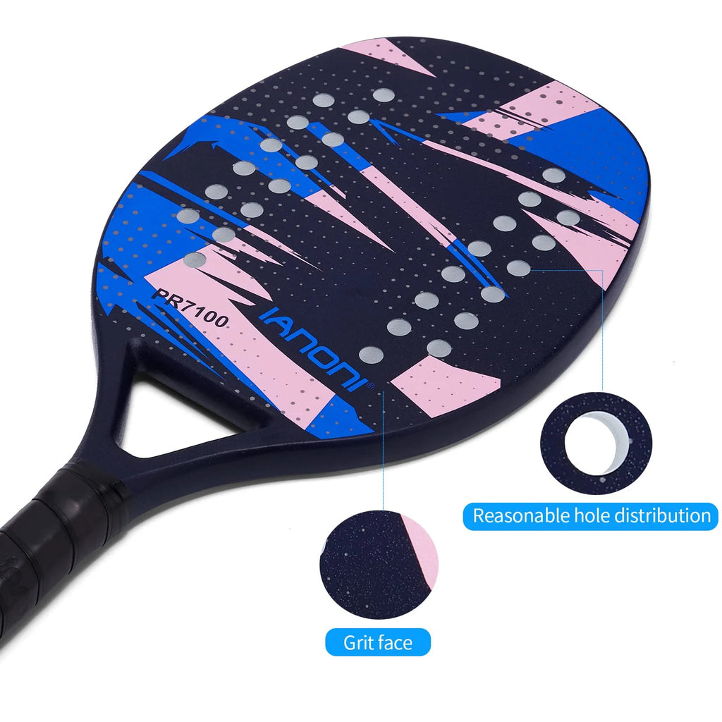 Beach Tennis Racket,Carbon Fiber Grit Face