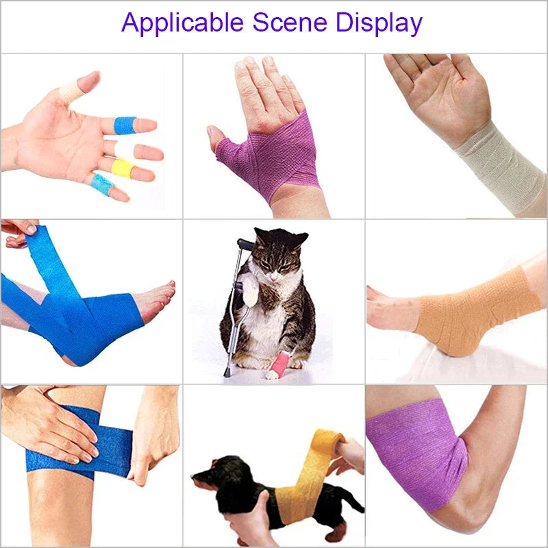 10 pcs Colorful Sports Self Adhesive Elastic Bandage Wrap Tape