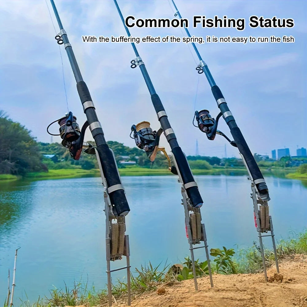 Automatic Spring Fishing Rod Holder, Adjustable Folding