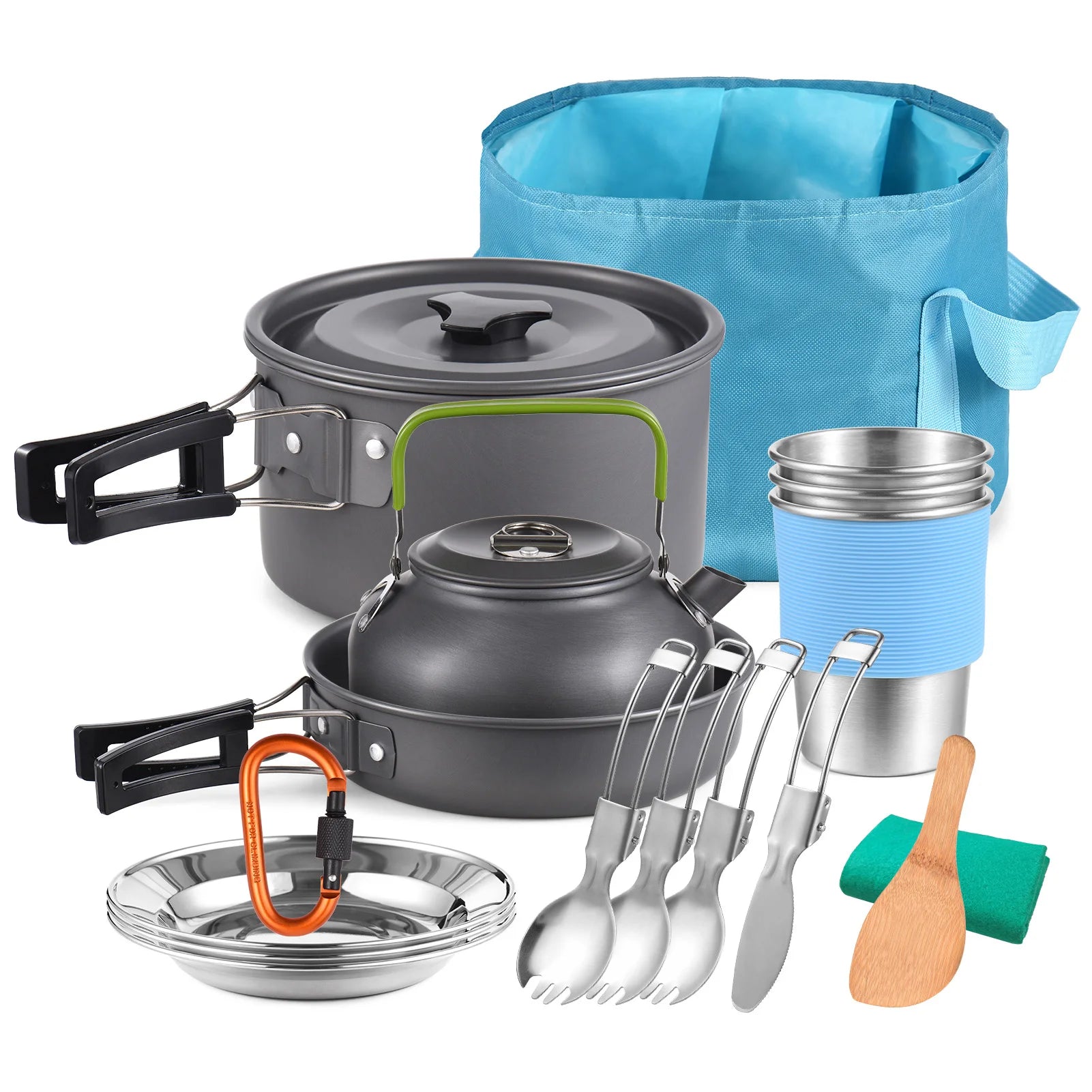 Camping Pot Set Portable Aluminum Cookware Set