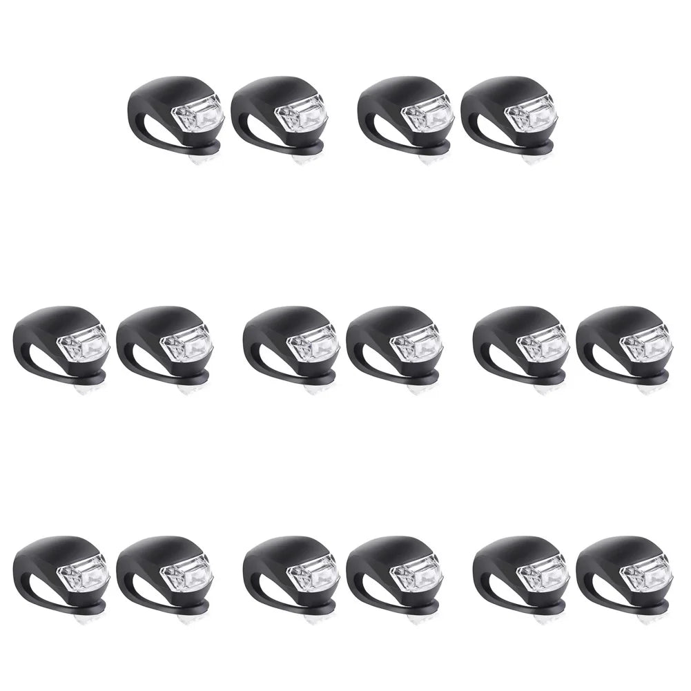 10-20PCS LED Silicone Bicycle Front Rear Light Set