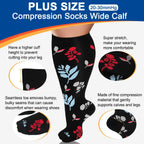 4 pairs plus size double-flower patterned compression