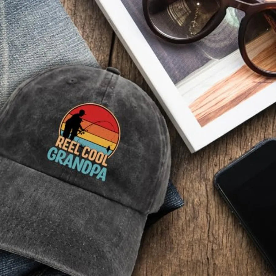 Funny Fishing Decor Hats Reel Cool Grandpa