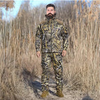 Quiet Hunting Pants Softshell Fleece-Lined Camouflage