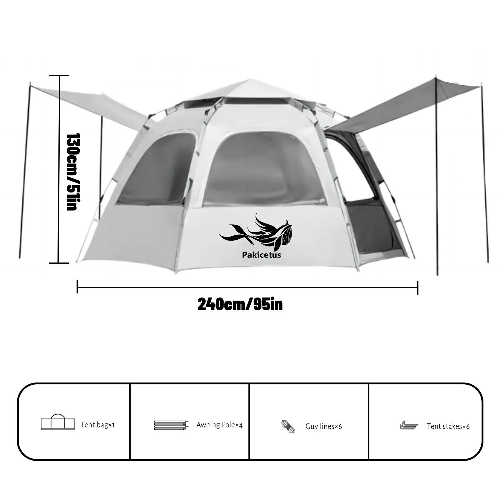 Spherical Hexagonal Camping Tent - Quick-Set Design