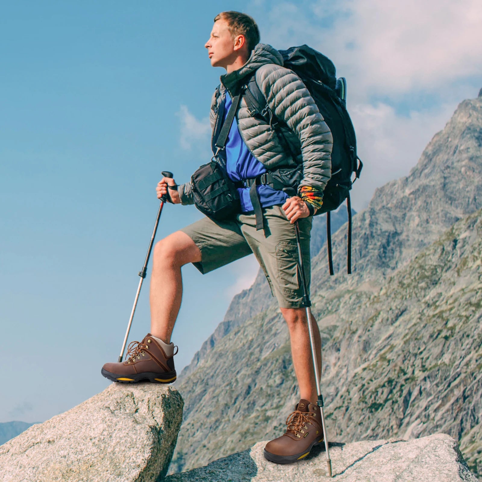 Zoleker Hike Boots for Men,Soft Toe,