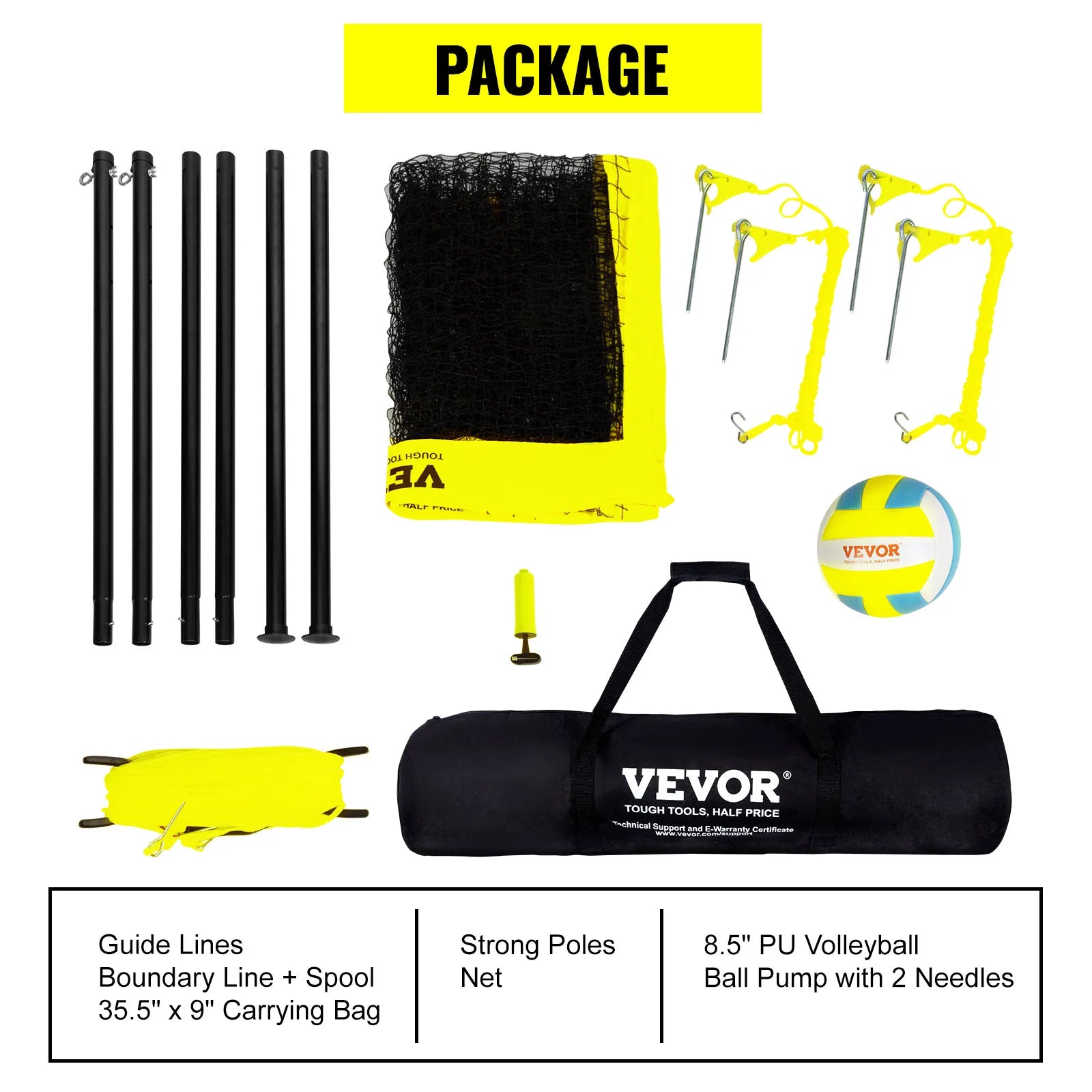 SucceBuy 1.25-1.75inch  Portable Volleyball Net System