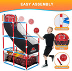 Adjustable Arcade Basketball Game Set with 4 Balls,