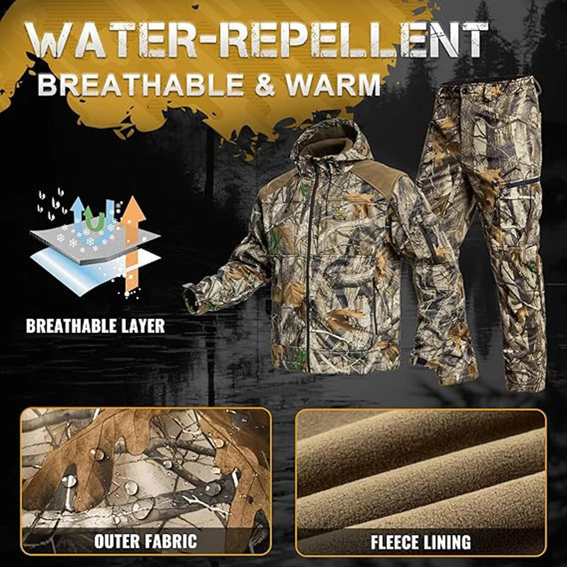 Quiet Hunting Suit Camouflage Softshell Clothes Clothing