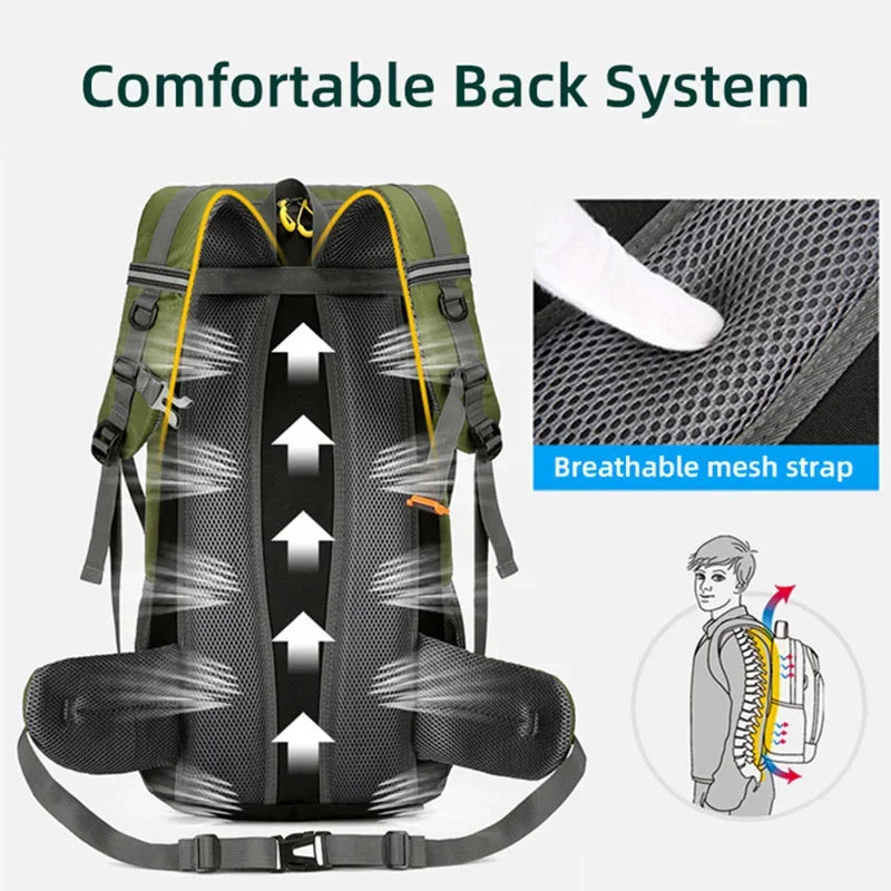 50L Travel Backpack Camping Men Large Waterproof O