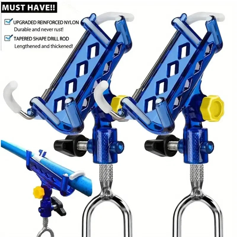 2-piece stainless steel fishing rod holder, 360°