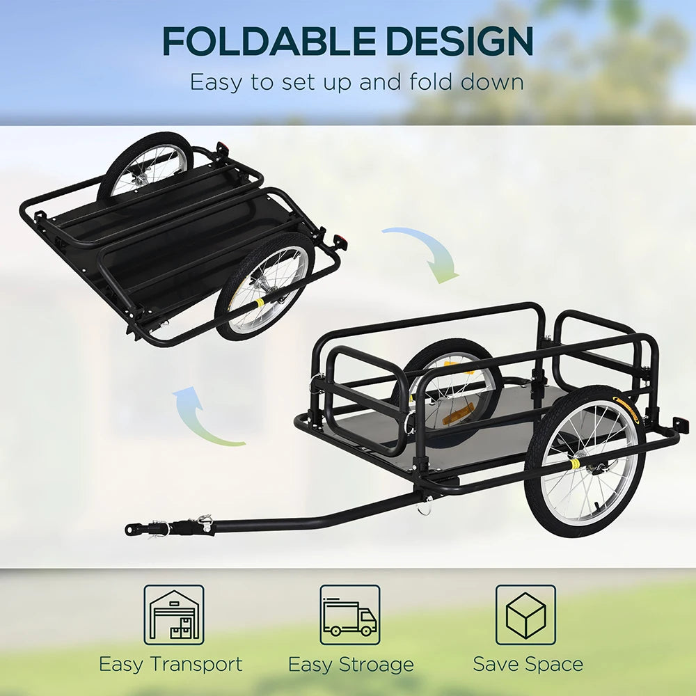 Bike Cargo Trailer For Hefty Loads, Foldable