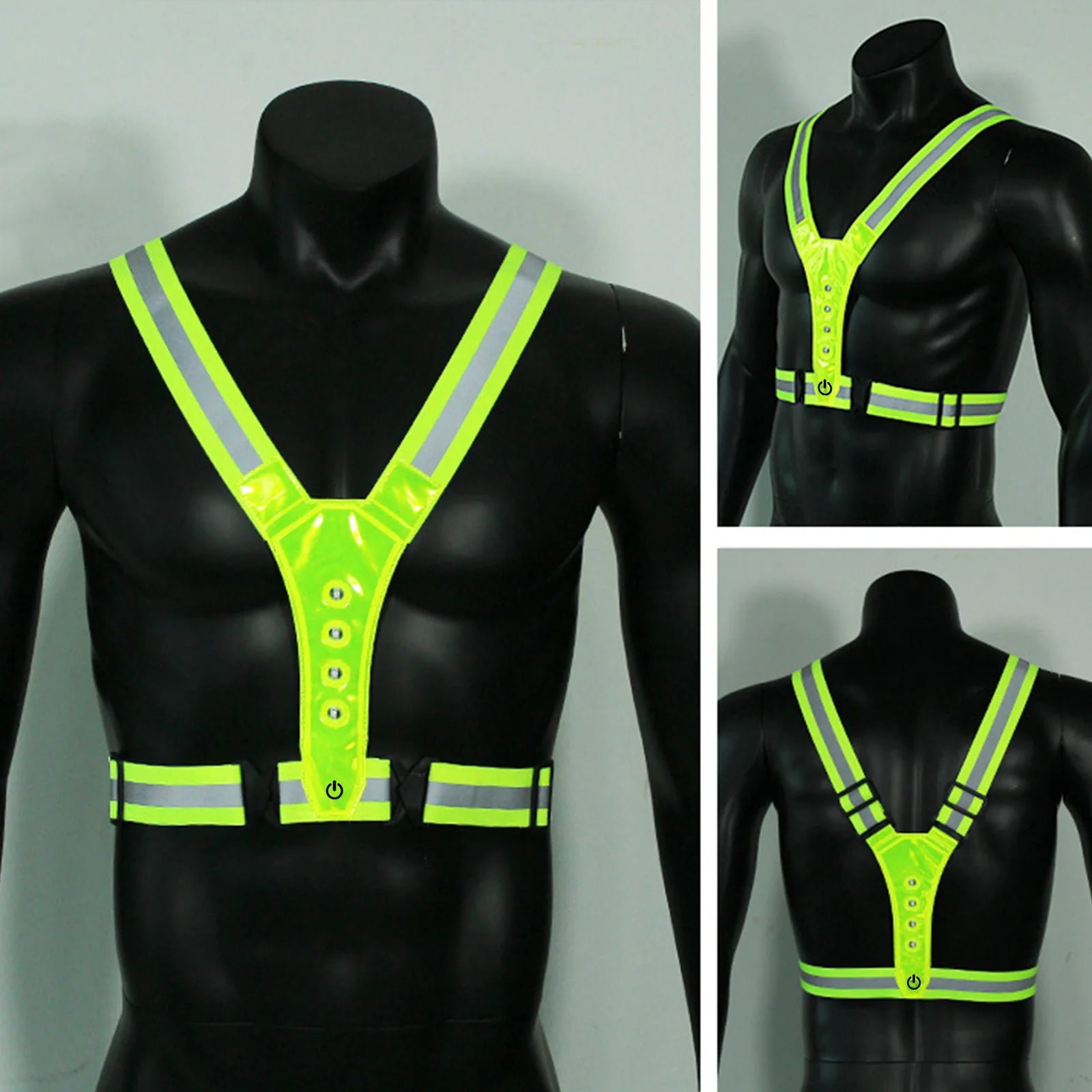 LED Reflective Running Vest Adjustable Elastic