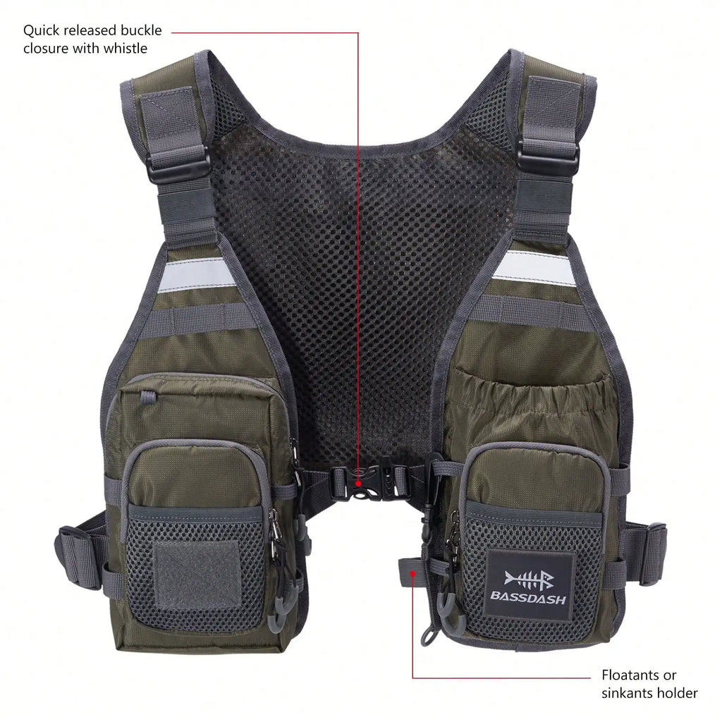 Breathable Fly Fishing Vest with Chest Pack,